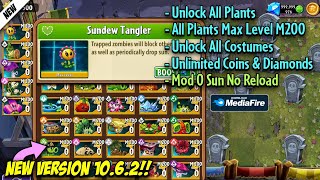 Plants VS Zombies 2 1062 Unlock All Plants Max Level M200 0 Sun No Reload Unlimited Diamond  PvZ2 [upl. by Anirbus865]