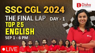 SSC CGL 2024 Marathon The Final lap Day 1 English Top 25 Expected Questions at 6pm [upl. by Anaujik]