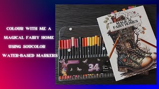 New Purchase  Review of Soucolour WaterBased Markers  Colour With Me Magical Fairy Homes [upl. by Urbanus]