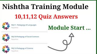 Nishtha Training Module 10 Quiz Answers  Module 10 Quiz Answers [upl. by Helms]