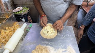 Delhi Famous Parathe Wali Gali Ka Most Unique Papad amp Banana Paratha Rs 80  Delhi Street Food [upl. by Lula]