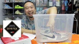 廣東話 簡快開箱玩水 Air Jordan 1 GoreTex quotLight Bonequot 2021 Nike購入 開箱 unboxing boxing day [upl. by Rehtse]