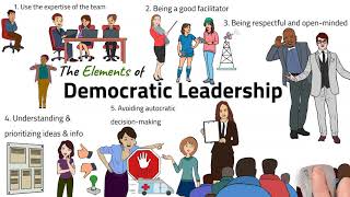 Democratic Leadership Style Participative Leadership  Pros Cons Examples Elements Tips [upl. by Fitzpatrick]