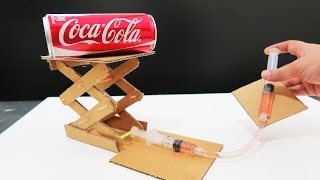 How to Make Hydraulic Powered Robotic Lift Crane From Cardboard [upl. by Dnalram658]