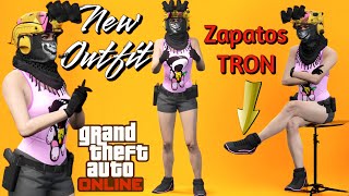 NUEVO OUTFIT FEMENINO CON ZAPATOS LUMINOSOS TRON GTA 5 ONLINE [upl. by Chase]