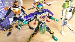 ついに4ライダー勢揃い！SHFiguarts 仮面ライダー龍玄 ブドウアームズ レビュー！OPの4ライダー立ち姿を初回特典 漆黒のステージamp金屏風で再現！鎧武ガイム SHフィギュアーツ [upl. by Cam338]