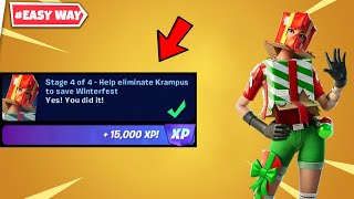 How to EASILY Help eliminate Krampus to save Winterfest Fortnite  Fornite Chapter 5  UseCodeHNP7 [upl. by Sateia]