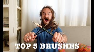 Top 5 Oil Painting Brushes [upl. by Aicnorev]