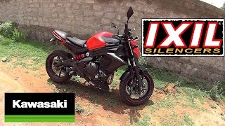 2014 Kawasaki ER6N IXIL X55 Exhaust SoundFlyby HD [upl. by Cirdnek]