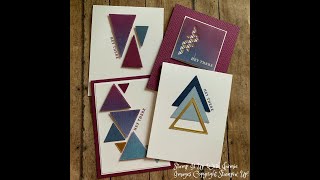 Stampin Up Artistic Cards with Stitched Triangles Dies [upl. by Nairehs]