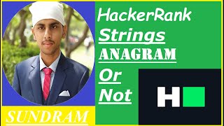 Hackerrank Anagram Strings Java Hackerrank Comptitive ProgrammingSDE Interview questions [upl. by Cilurzo]