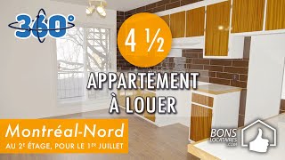 Réalité virtuelle appartement à louer  Apartment for rent  MontréalNord 4 ½ BonsLocatairescom [upl. by Yerroc]