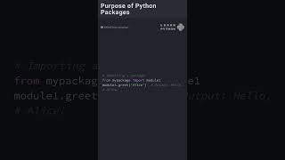 Purpose of Packages in Python coding programminglanguage pythonlearning programming python [upl. by Burkle]