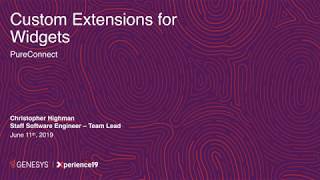 DevCon19  PureConnect  Custom Extensions for Widgets [upl. by Mojgan]