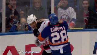 Mark Fraser vs Zenon Konopka Jan 17 2011 [upl. by Amlas29]