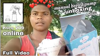 manual breast pump unboxing 2024 full video online price Rs209breast pump reviewbreastfeeding [upl. by Rinee]