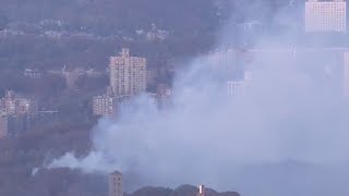 Brush fire breaks out at Inwood Hill Park officials [upl. by Sanfo855]