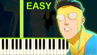 INVINCIBLE´S THEME  EASY Piano Tutorial [upl. by Hokanson]