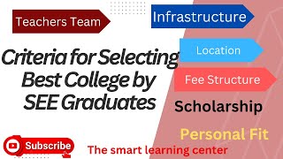 Criteria for selecting best college by SEE graduates in Nepal II For students II [upl. by Efthim]