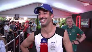 Daniel Ricciardo Post Race Interview  Reacts to a HARD Race  Singapore Grand Prix 2024 f1 [upl. by Laraine]