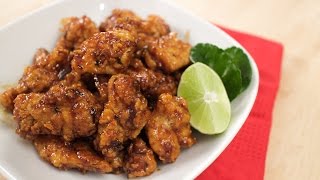 Hot Thai Chicken  Fried Chicken in Sweet Chili Lime Sauce Recipe [upl. by Heilner]