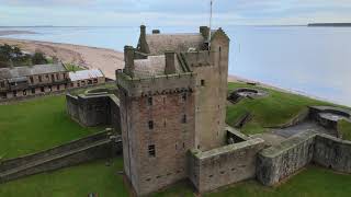 Drone Footage 4K Broughty Ferry Castle Dundee Scotland [upl. by Oznofla]