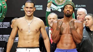 David Benavidez vs Demetrius Andrade • Full weigh in amp INTENSE Face Off [upl. by Pascia]