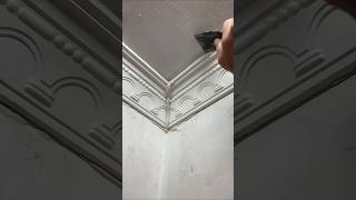 The process of pasting plaster lines at the corners of house decoration [upl. by Payton795]