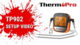 ThermoPro TP902 Bluetooth Meat Thermometer Setup Video [upl. by Tacye]