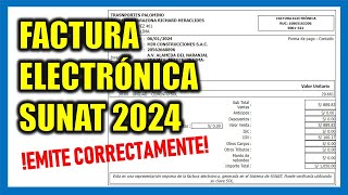 Cómo emitir una Factura Electrónica 2024  SUNAT [upl. by Kati737]