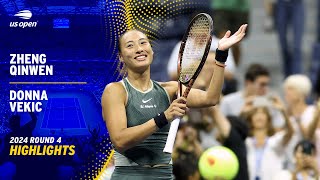 Zheng Qinwen vs Donna Vekic Highlights  2024 US Open Round 4 [upl. by Andrej796]