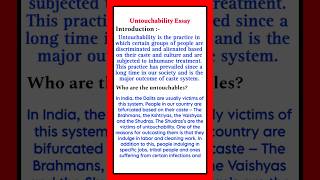 untouchability essay in english  Essay on Untouchability in English [upl. by Oiracam]