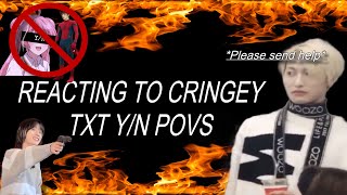 REACTING TO CRINGEY TXT YN POVS ‼️awkward [upl. by Avitzur428]