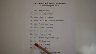 Phase 2 Tricky words with example sentences by Cinnamon English Set 2 [upl. by Anola751]