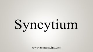 How To Say Syncytium [upl. by Lenzi]