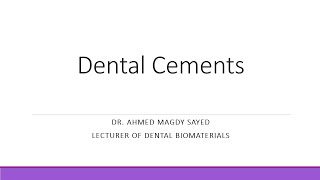 Dental Cements Dental Biomaterials [upl. by Htebiram]