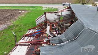 4162024 Mediapolis IA Tornado damage from drone  Homes and farmsteads destroyed  SOT [upl. by Hildegard]