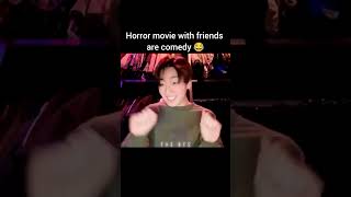 Horror movie with friends vs romantic movie with parents 😂bts funnyvideo [upl. by Htiduj]