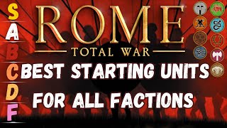 BEST STARTING UNITS FOR ALL FACTIONS Rome Total War Tier List [upl. by Meggie]