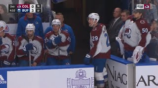 MacKinnon gets unsportsmanlike  misconduct shouting at ref after Makar injury [upl. by Annoval]