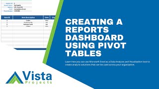 Creating A Reports Dashboard using Pivot Tables [upl. by Anirrok]