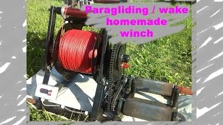 Paragliding  Wake homemade winch [upl. by Latrena]