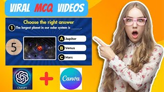 Using Canva amp Chat GPT Create 1000 Viral MCQ Quiz Videos YT Channel in 10 Mins AI Faceless Channel [upl. by Erret]