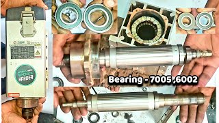 CNC Air Cooled Spindle Motor repair Bearing change bearing damage problem speed fittings problem [upl. by Ahsetal376]