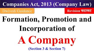 Formation of a Company Incorporation of a company Promotion of a company Company law bcom [upl. by Saqaw]