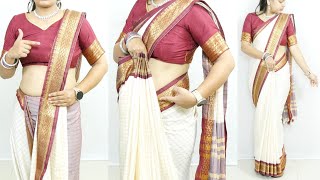 How to wear perfect silk saree for Diwali  Silk saree draping with perfect pleats [upl. by Lednam]