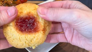 Classic Thumbprint Jam Cookies Recipe  Perfect JamFilled Cookies for Any Occasion [upl. by Ihn180]