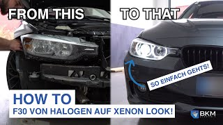 BMW F30 I Sogar mit TÜV ✅ So einfach von Halogen Scheinwerfer auf Xenon Look nachrüsten [upl. by Eelesor57]