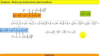 Pierwiastki  Dodawanie pierwiastków  Matfiz24pl [upl. by Nenney760]