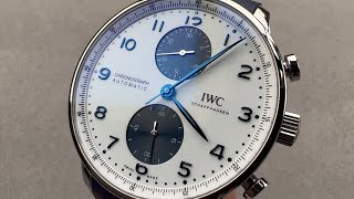 IWC Portugieser Chronograph Blue Panda IW371620 IWC Watch Review [upl. by Renferd846]